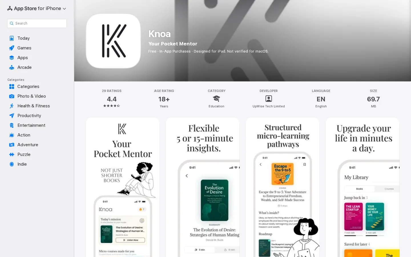 Knoa website home page, a mobile app site custom-built by CTRL ROOM