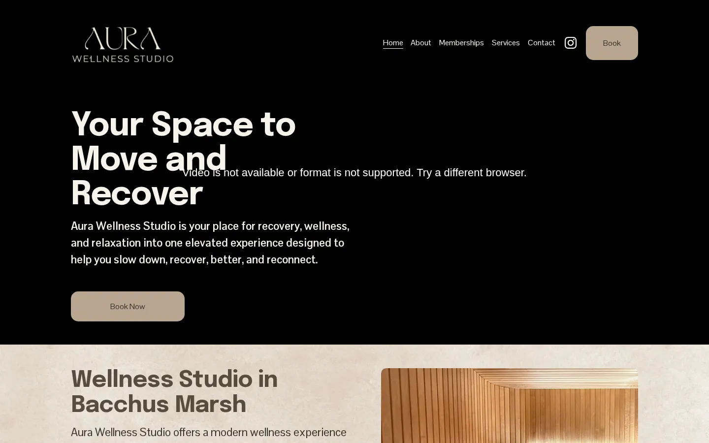 Aura Wellness Studios website home page, a wellness site built on Squarespace by CTRL ROOM