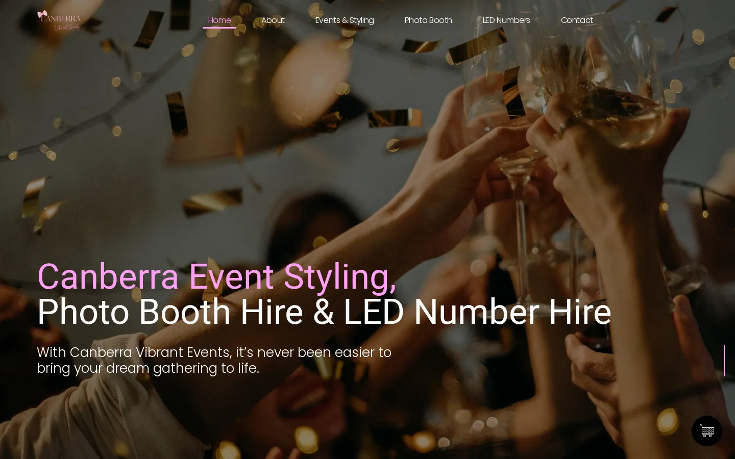 Canberra Vibrant Events website home page, a events site built on WordPress by CTRL ROOM