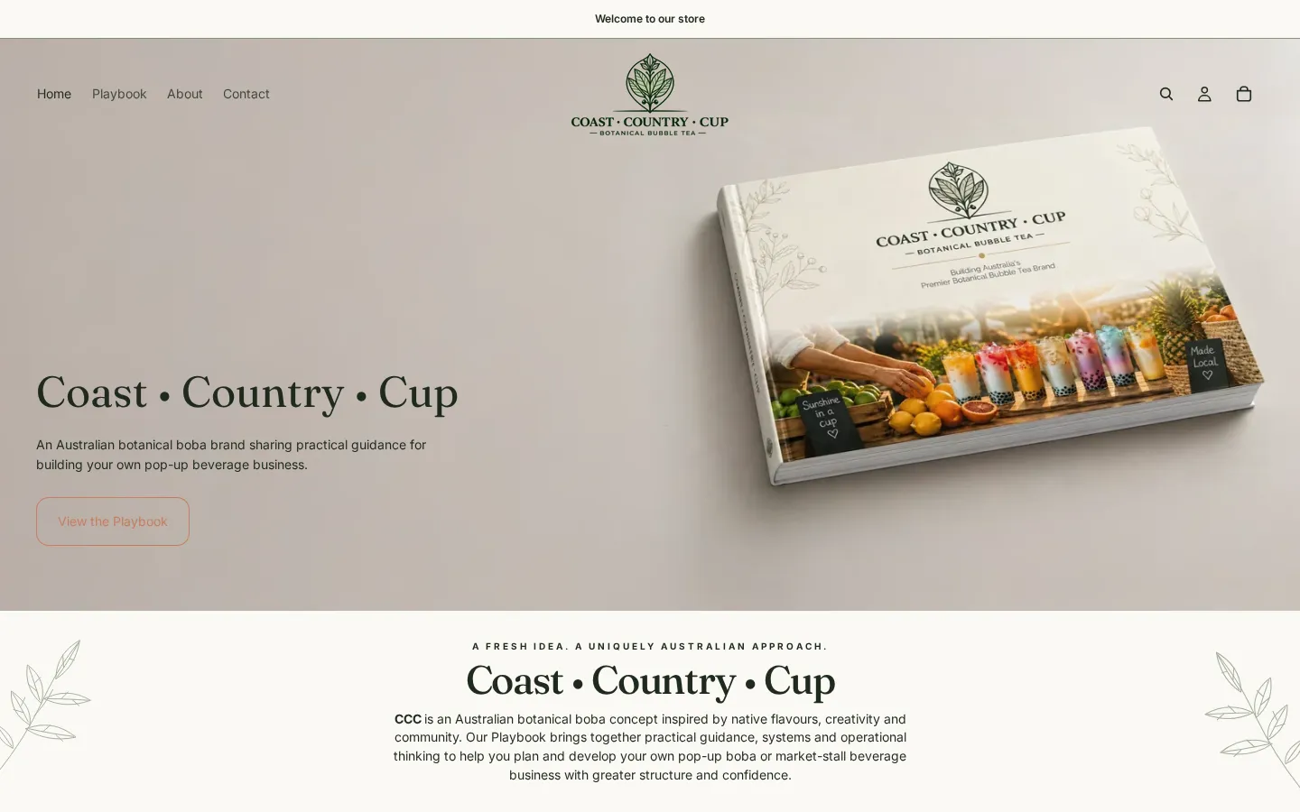 Coast Country Cup website home page, a food retail site built on Shopify by CTRL ROOM
