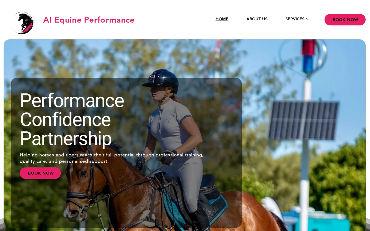 Equi Perfai website home page, a equestrian site built on Wix by CTRL ROOM