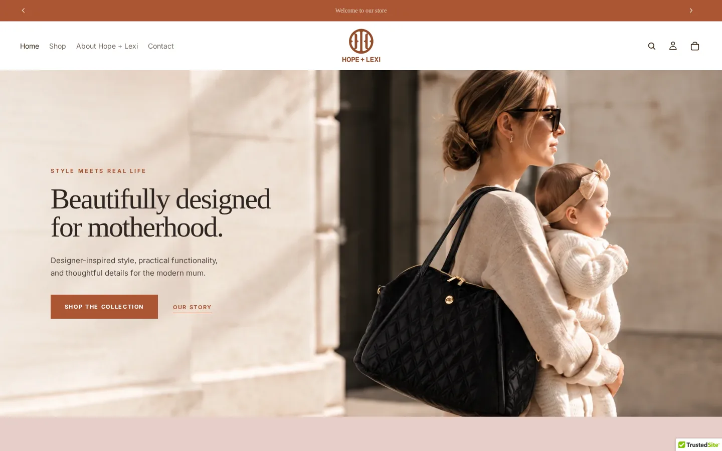 Hope + Lexi website home page, a fashion & baby site built on Shopify by CTRL ROOM