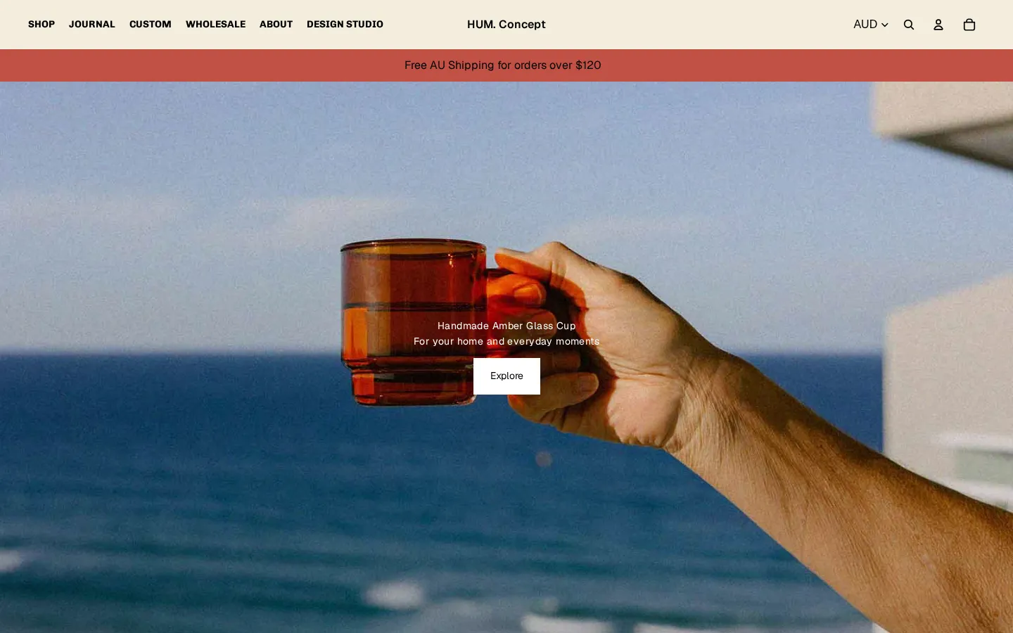 Hum Concept website home page, a design site built on Shopify by CTRL ROOM