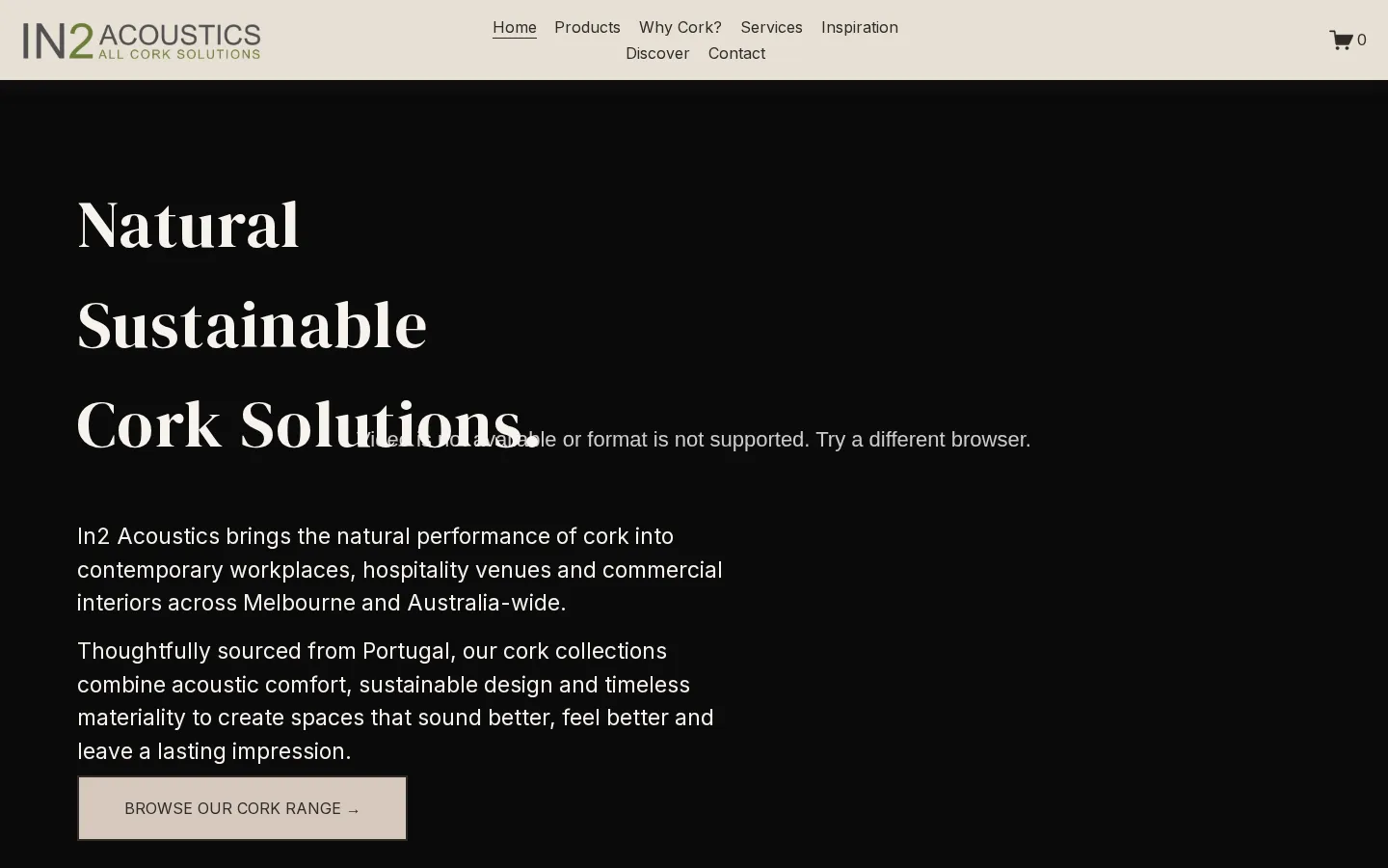 In2Acoustics website home page, a acoustics site built on Squarespace by CTRL ROOM