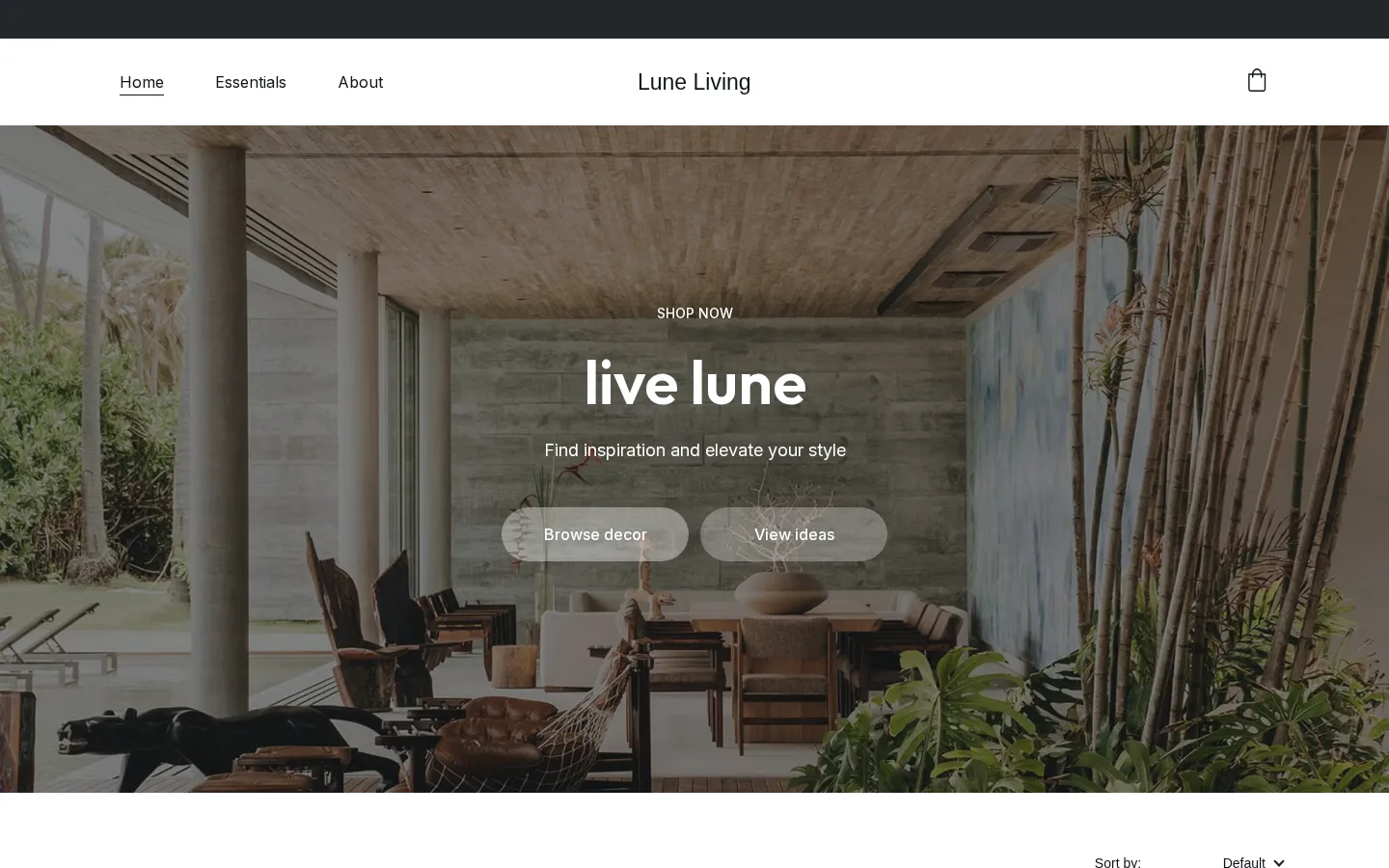 Lune Living Studio website home page, a interior design site built on Squarespace by CTRL ROOM