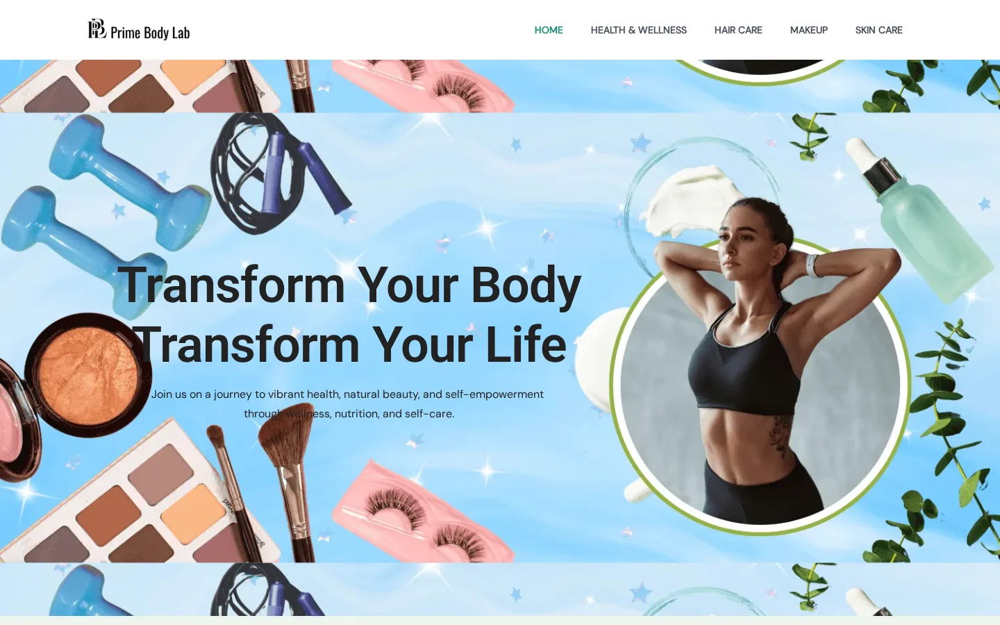 Prime Body Lab website home page, a fitness site built on Shopify by CTRL ROOM