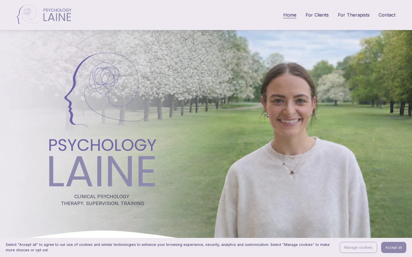 Psychology Laine website home page, a psychology site built on WordPress by CTRL ROOM