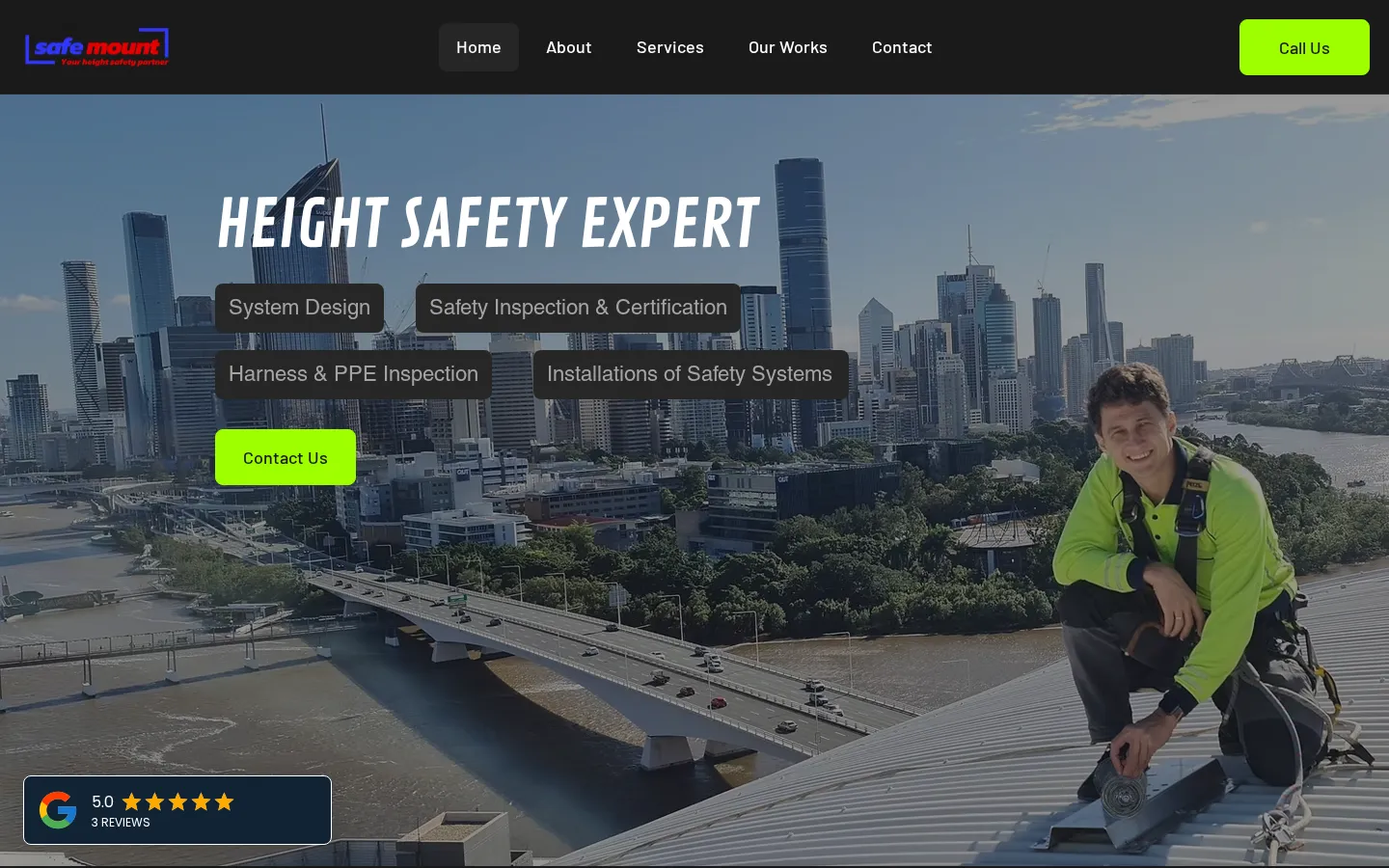 Safe Mount website home page, a safety equipment site built on Wix by CTRL ROOM