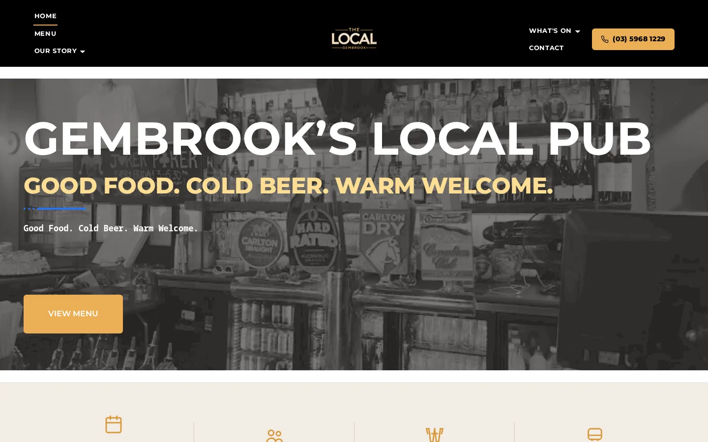 The Local Gembrook website home page, a hospitality site built on WordPress by CTRL ROOM