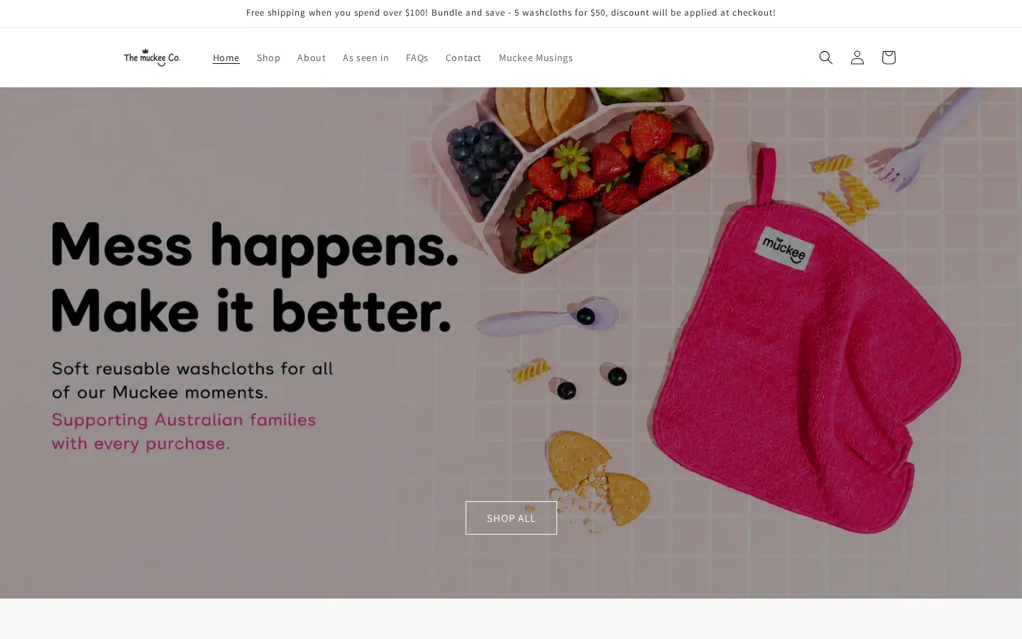 The Muckee Co website home page, a retail site built on Shopify by CTRL ROOM
